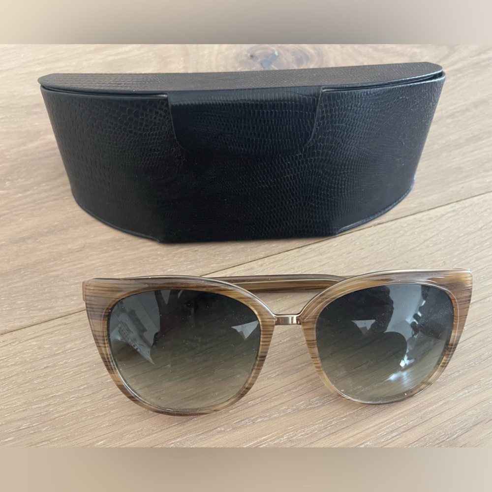 Barton perreira ronette soft cat eye sunglasses horn